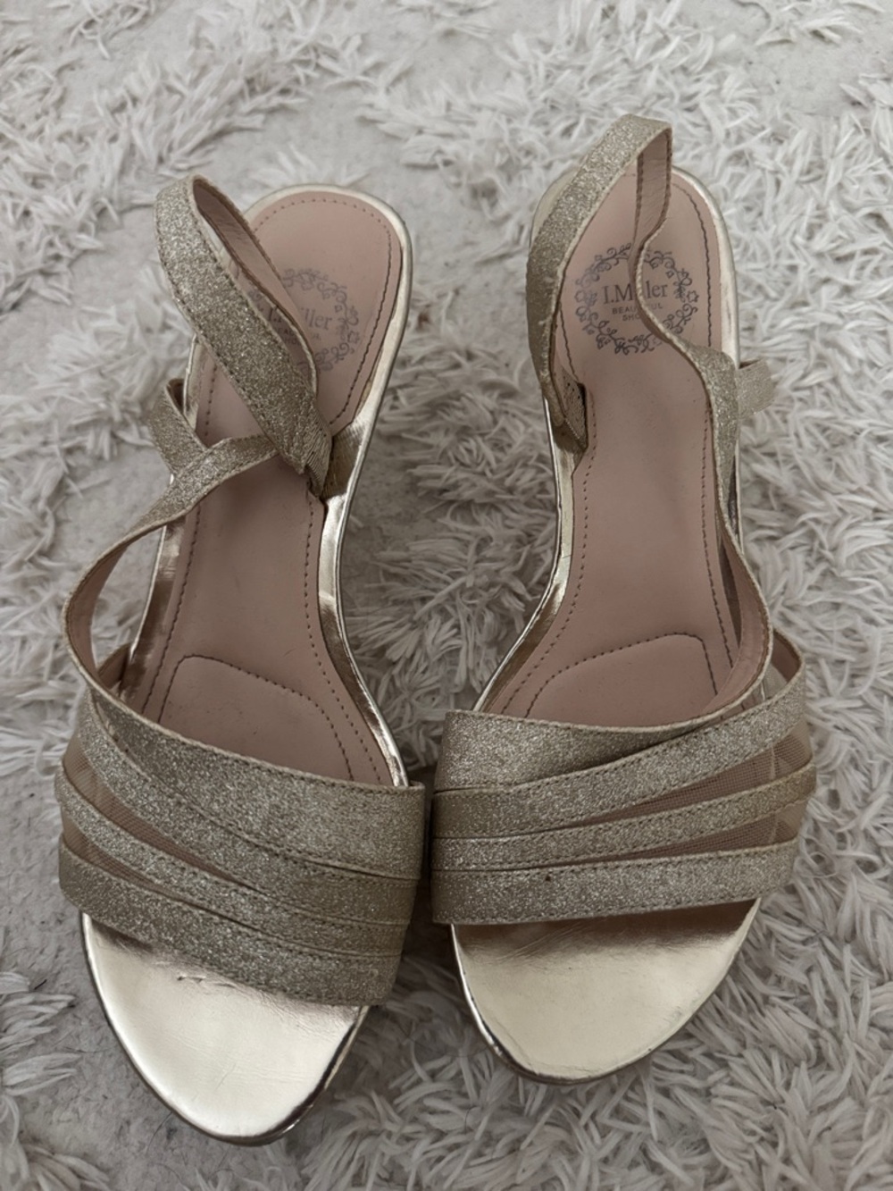Sparkle Gold Slingback Heels by